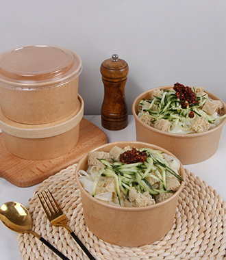 500ML Kraft Paper Round Salad Bowl