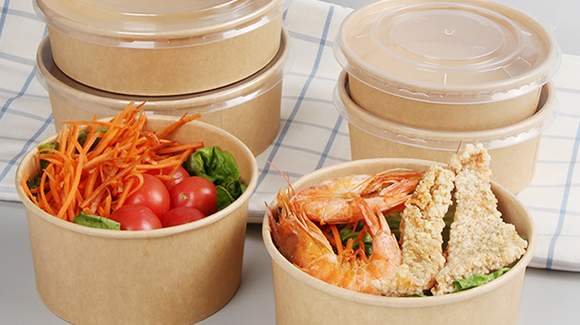 900ML Kraft Paper Round Salad Bowl